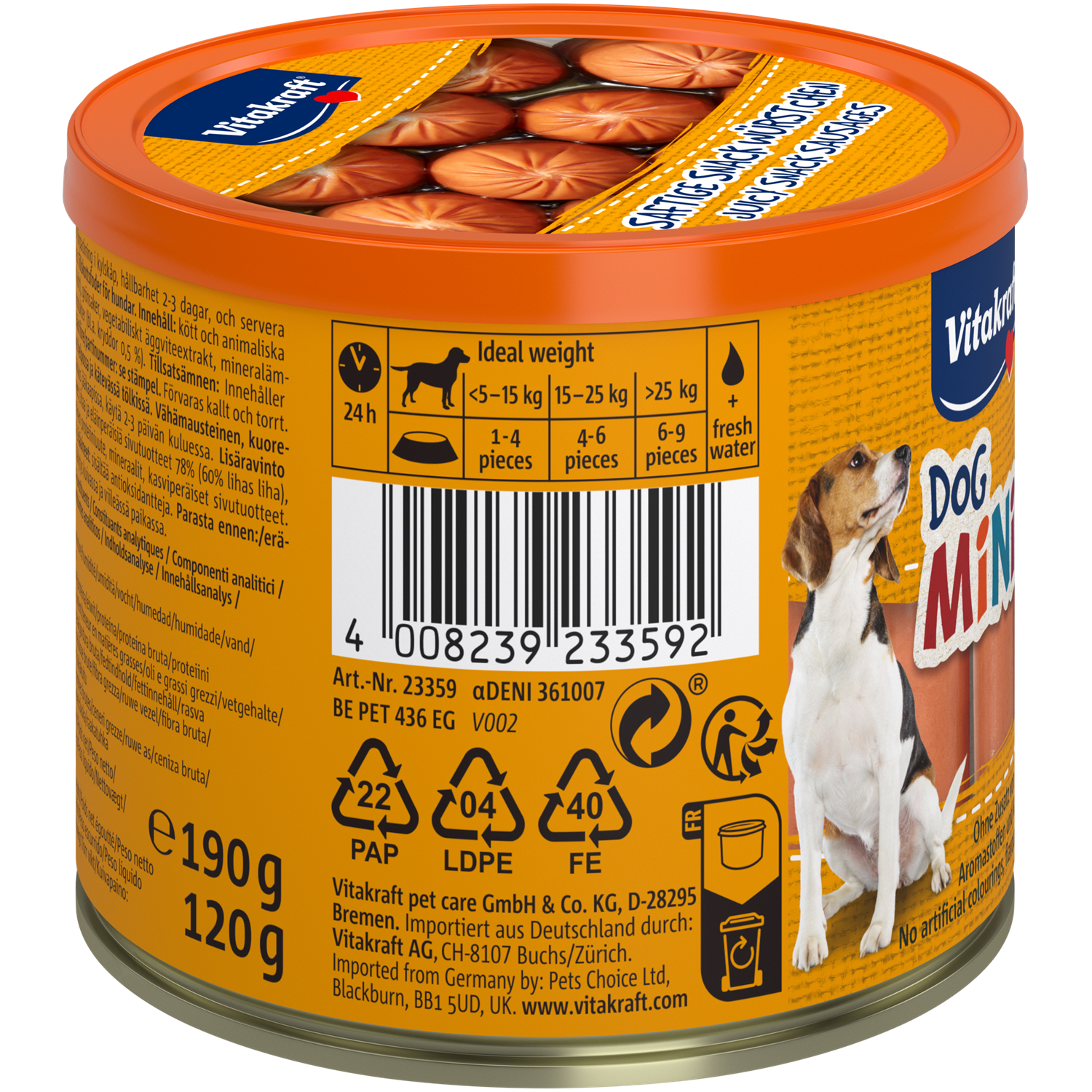 Vitakraft Dog Minis Sausage Snack - Shaking Tails