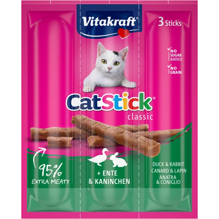 Vitakraft Cat Stick Mini - Duck & Rabbit - Shaking Tails