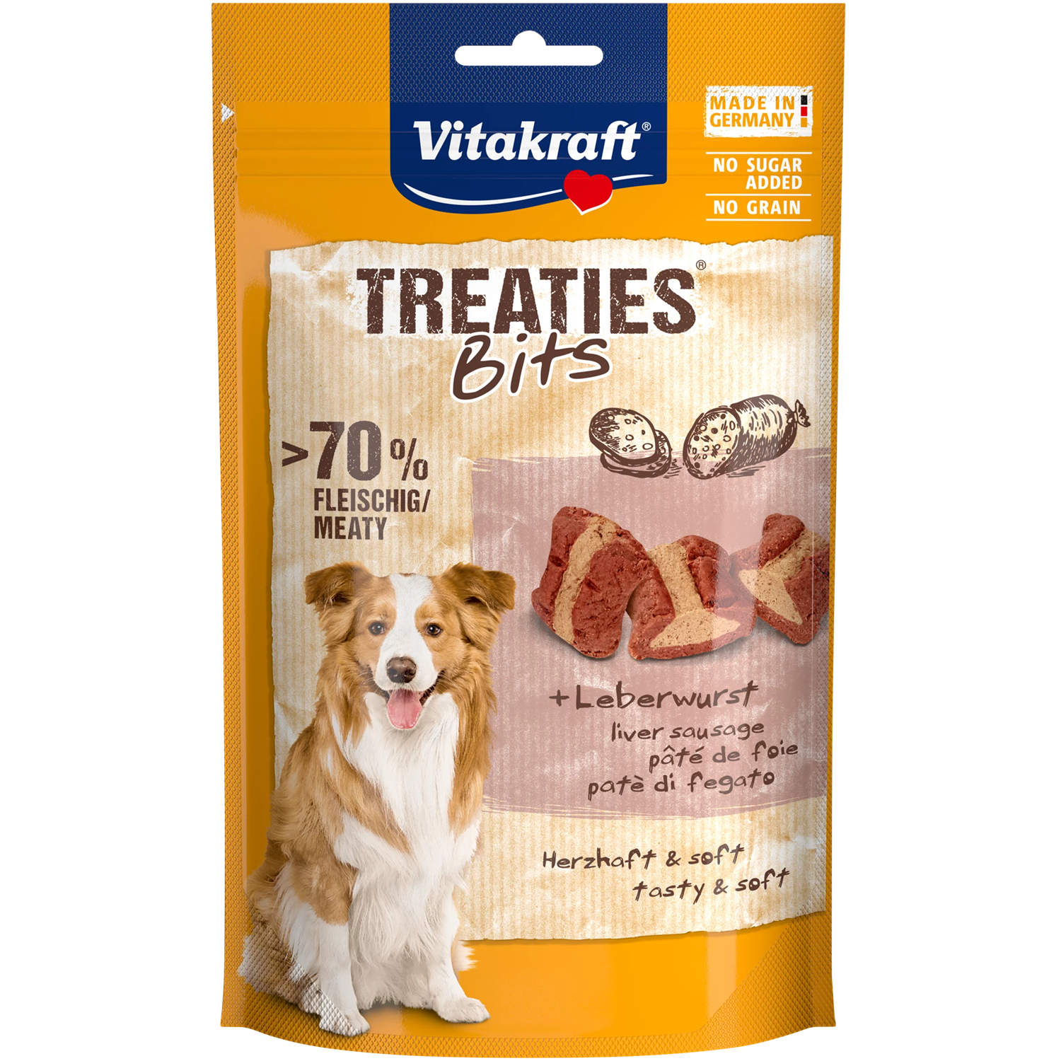 Vitakraft Treaties Bits Dog Treats - Liver Sausage - Shaking Tails