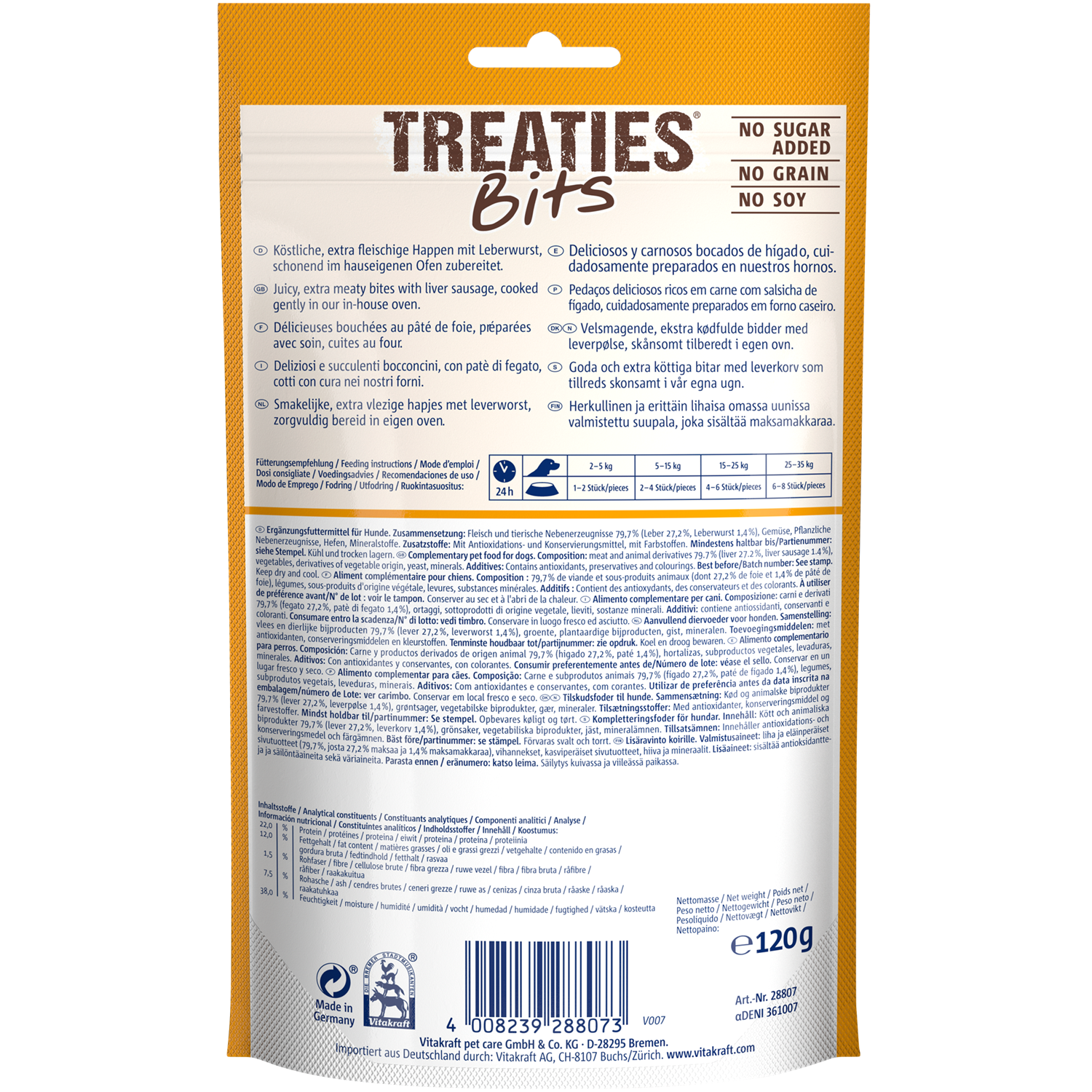 Vitakraft Treaties Bits Dog Treats - Liver Sausage - Shaking Tails