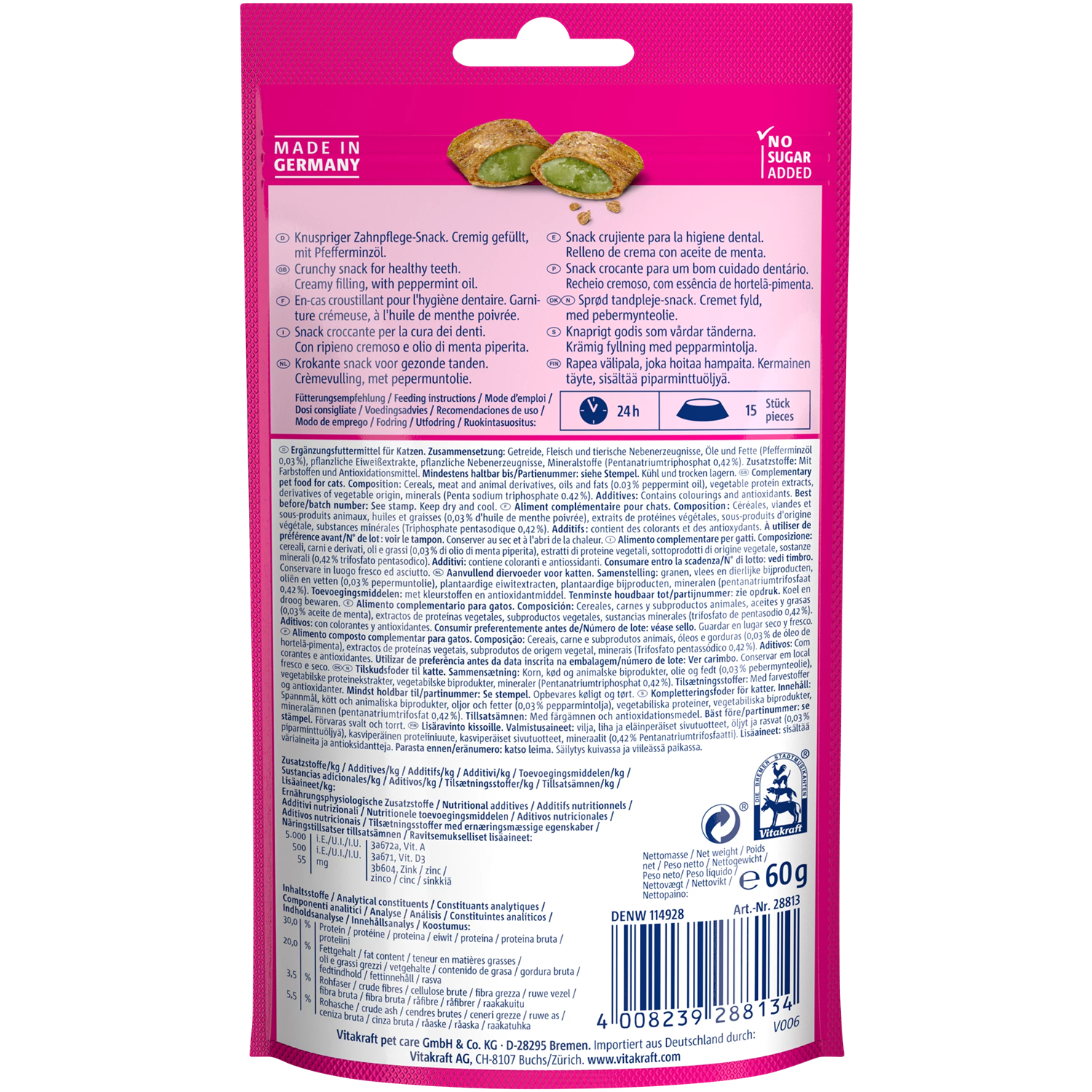 Vitakraft Crispy Crunch Cat Snack - Peppermint Oil - Shaking Tails