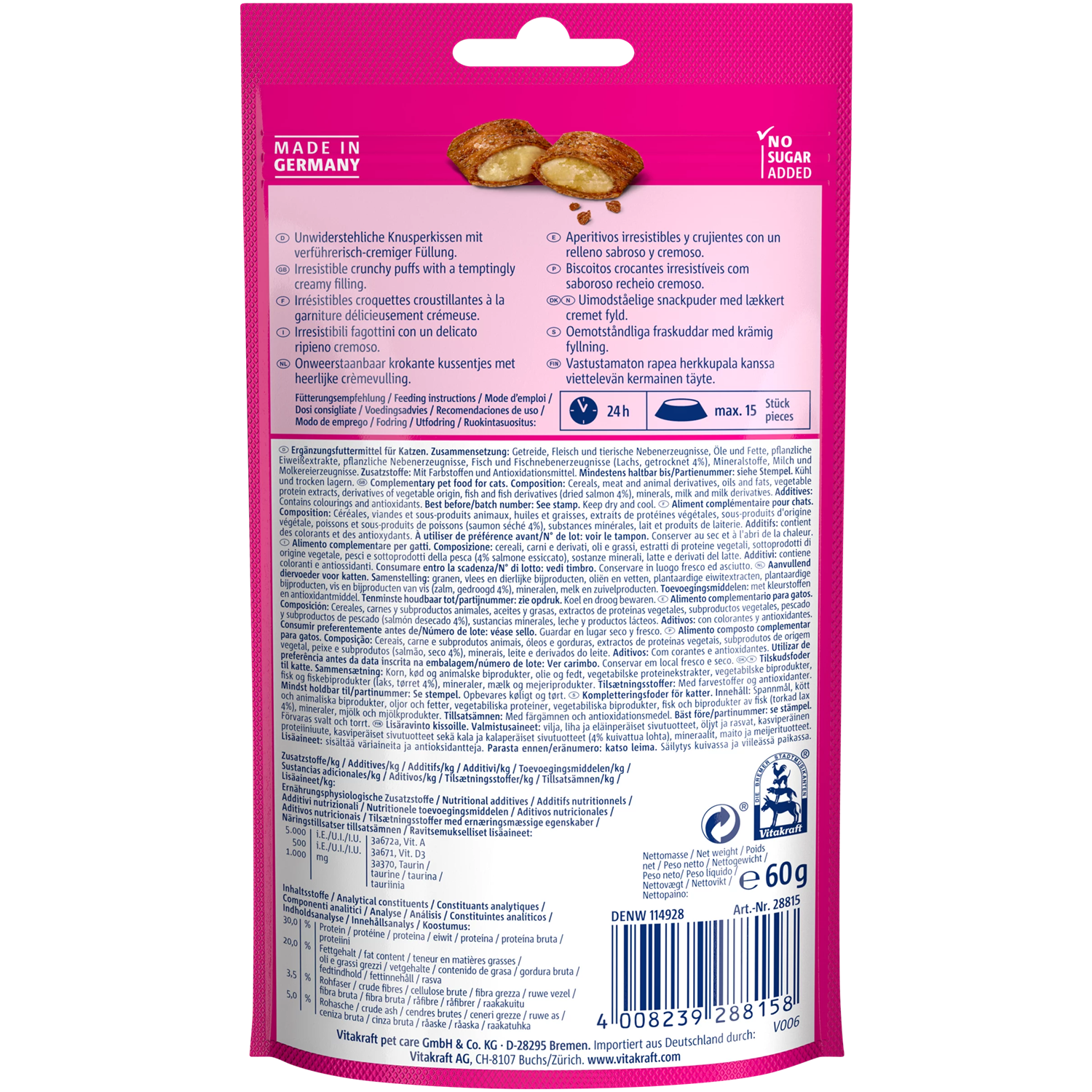 Vitakraft Crispy Crunch Cat Snack - Salmon - Shaking Tails