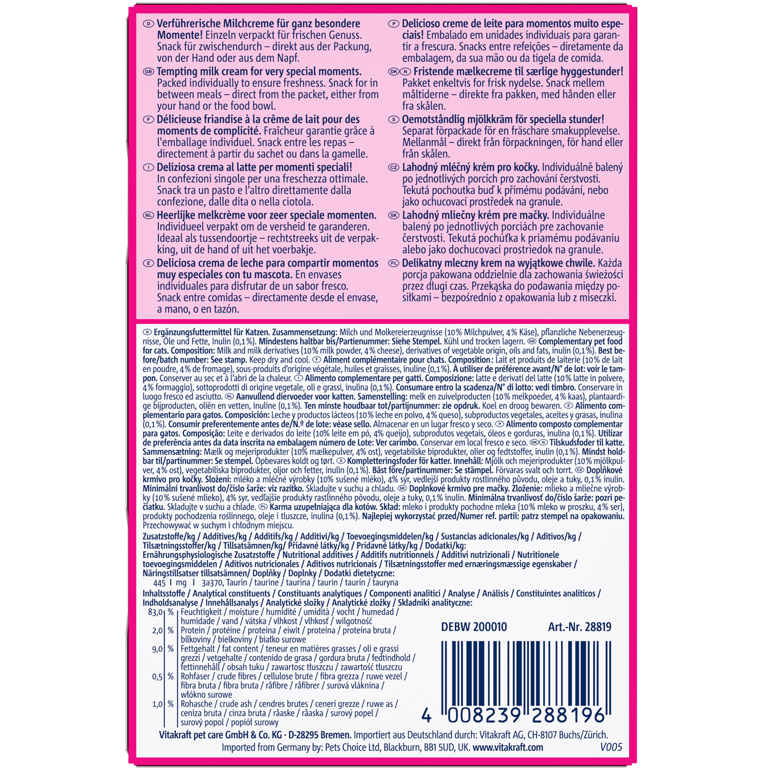 Vitakraft Milky Melody Cat Snack - Cheese - Shaking Tails