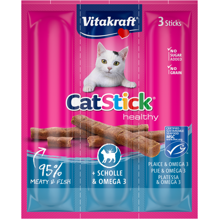 Vitakraft Cat Stick Mini - Plaice & Omega 3 - Shaking Tails