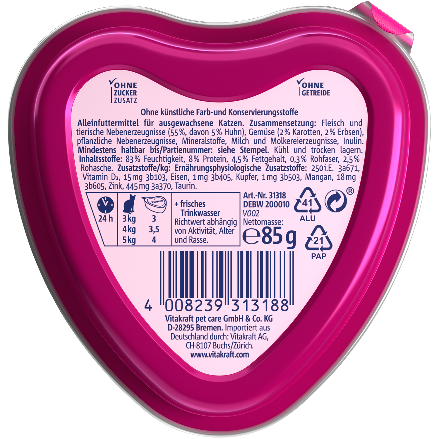 Vitakraft Poésie Création Cat Wet Food - Chicken & Garden Vegetables - Shaking Tails