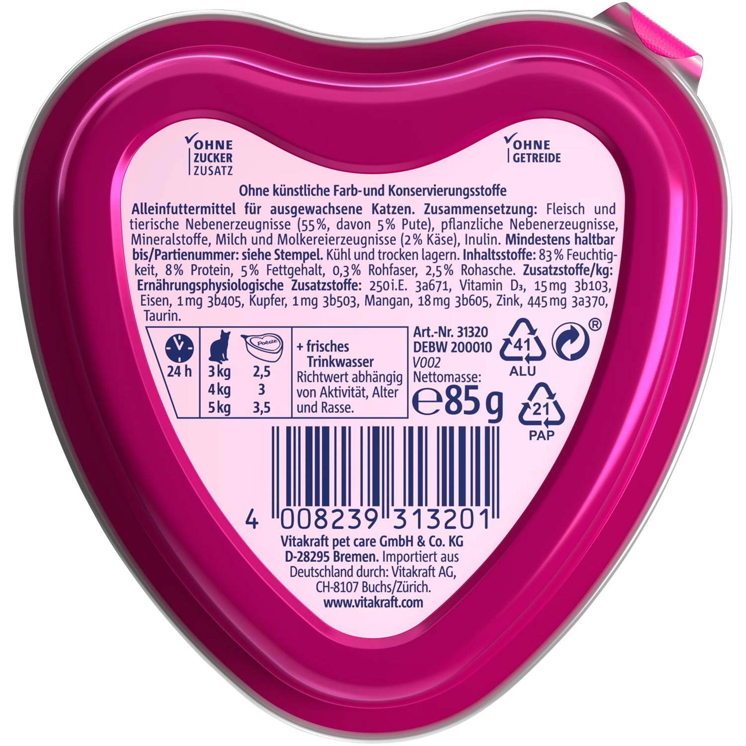 Vitakraft Poésie Création Cat Wet Food - Turkey in Cheese sauce - Shaking Tails