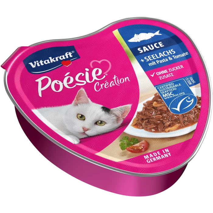 Vitakraft Poésie Création Cat Wet Food - Pollock with Pasta & Tomato - Shaking Tails