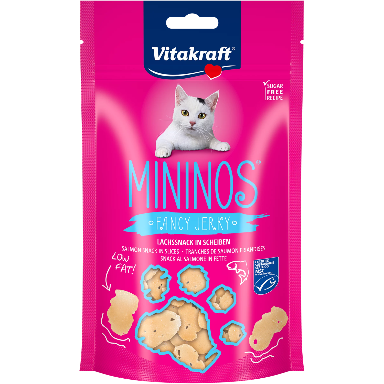 Vitakraft MININOS Fancy Jerky Salmon Snack in Slices - Shaking Tails