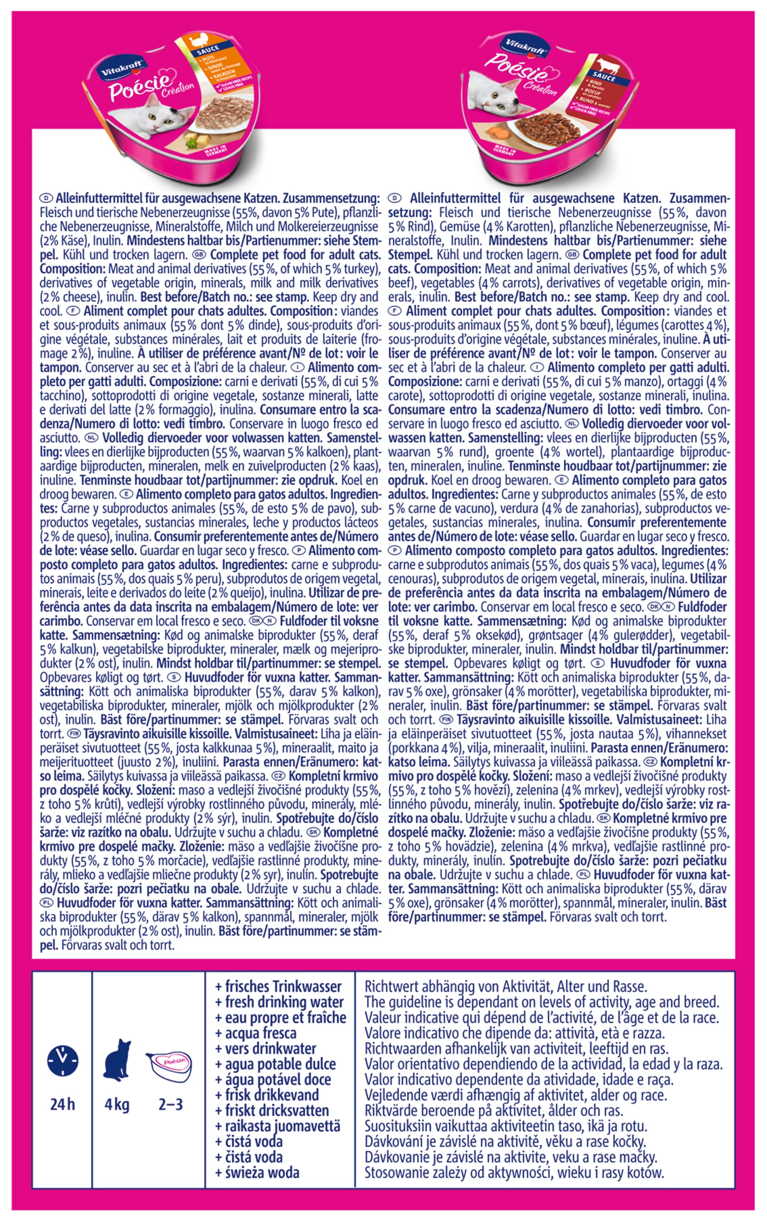 Vitakraft Poésie Création in sauce multipack Cat Wet Food - Shaking Tails