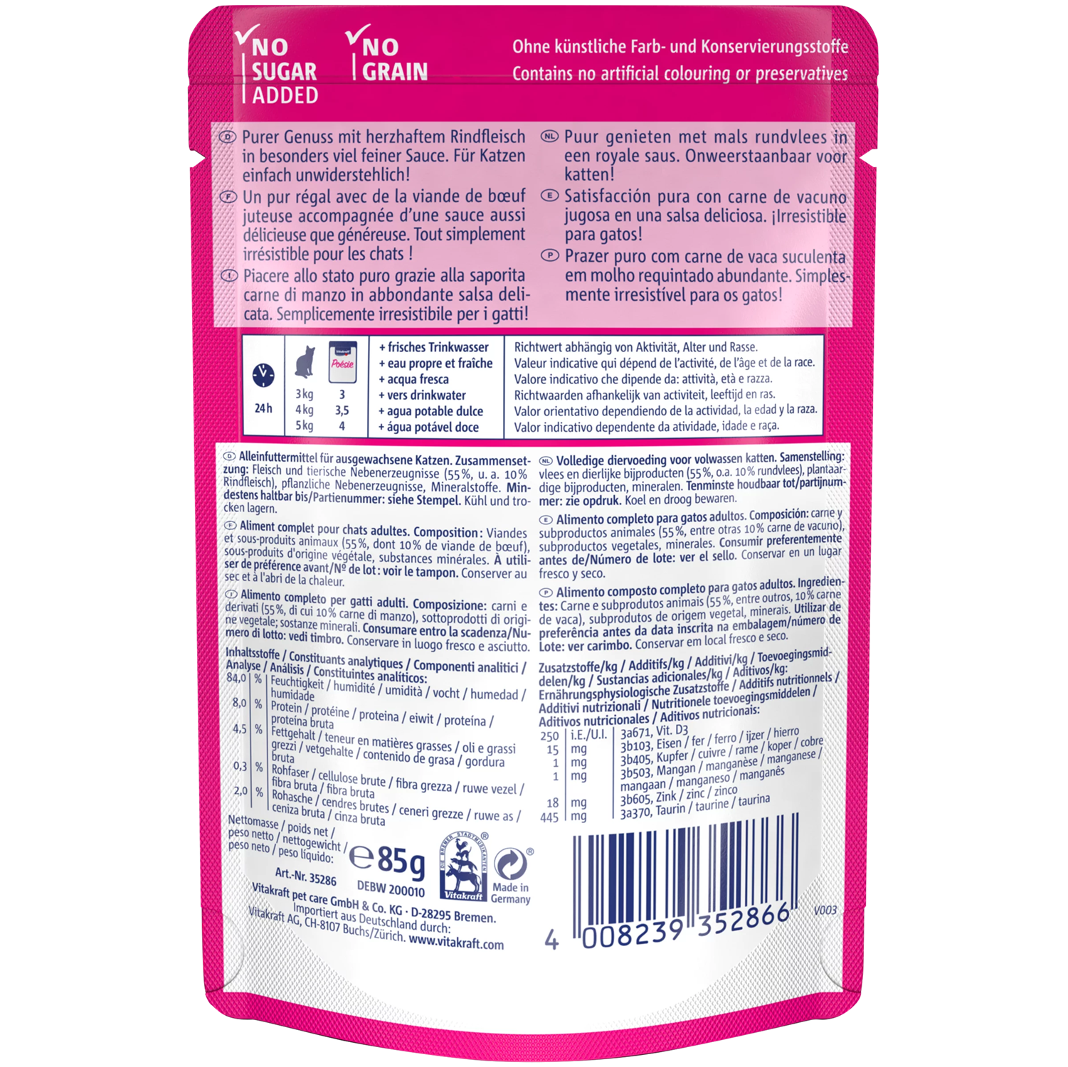 Vitakraft Poésie Délice Cat Wet Food - Beef in sauce - Shaking Tails