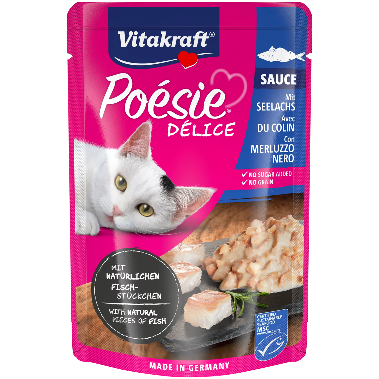 Vitakraft Poésie Délice Cat Wet Food - Pollock in sauce - Shaking Tails