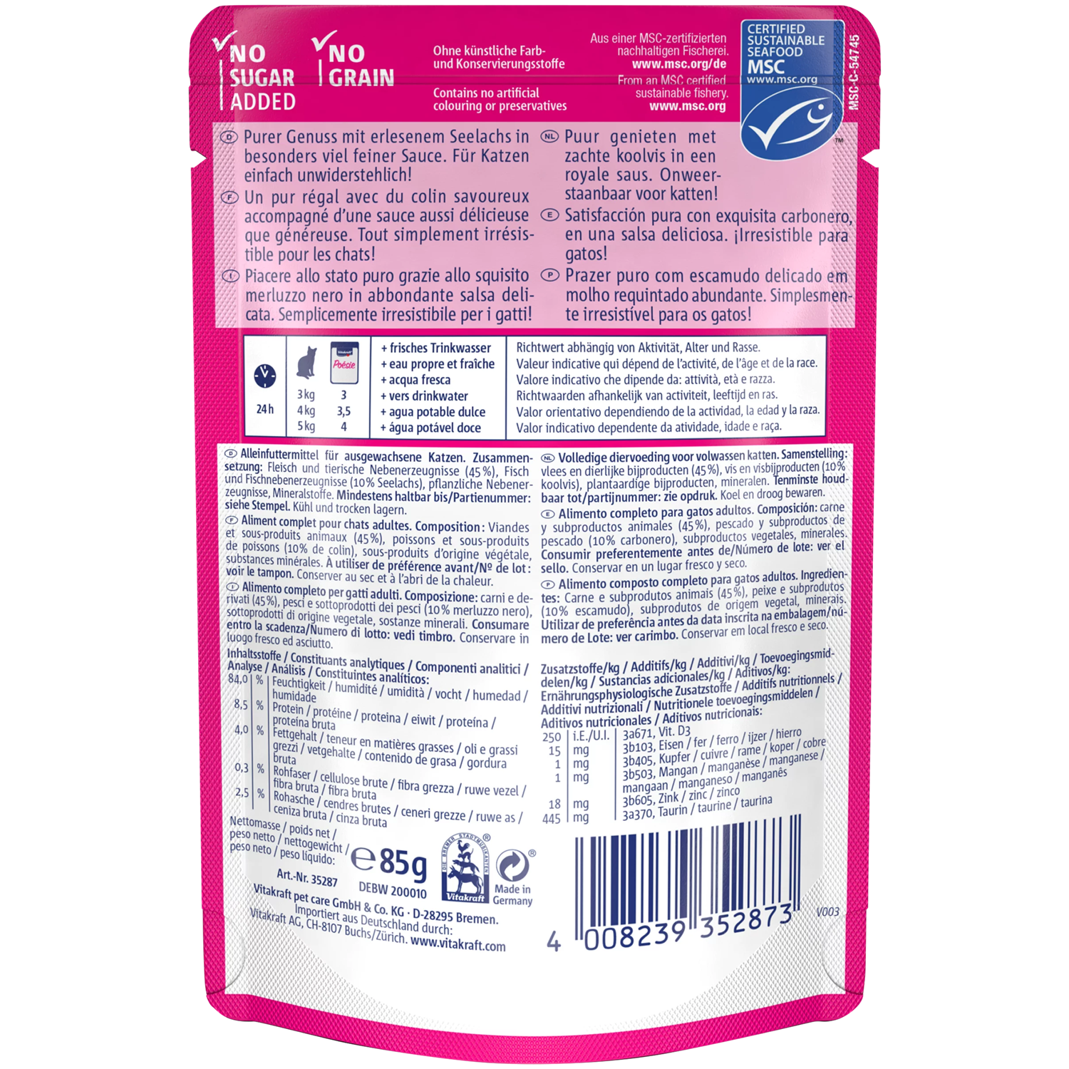 Vitakraft Poésie Délice Cat Wet Food - Pollock in sauce - Shaking Tails