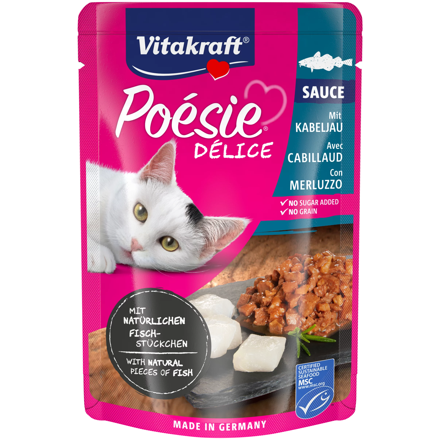 Vitakraft Poésie Délice Cat Wet Food - Codfish in sauce - Shaking Tails