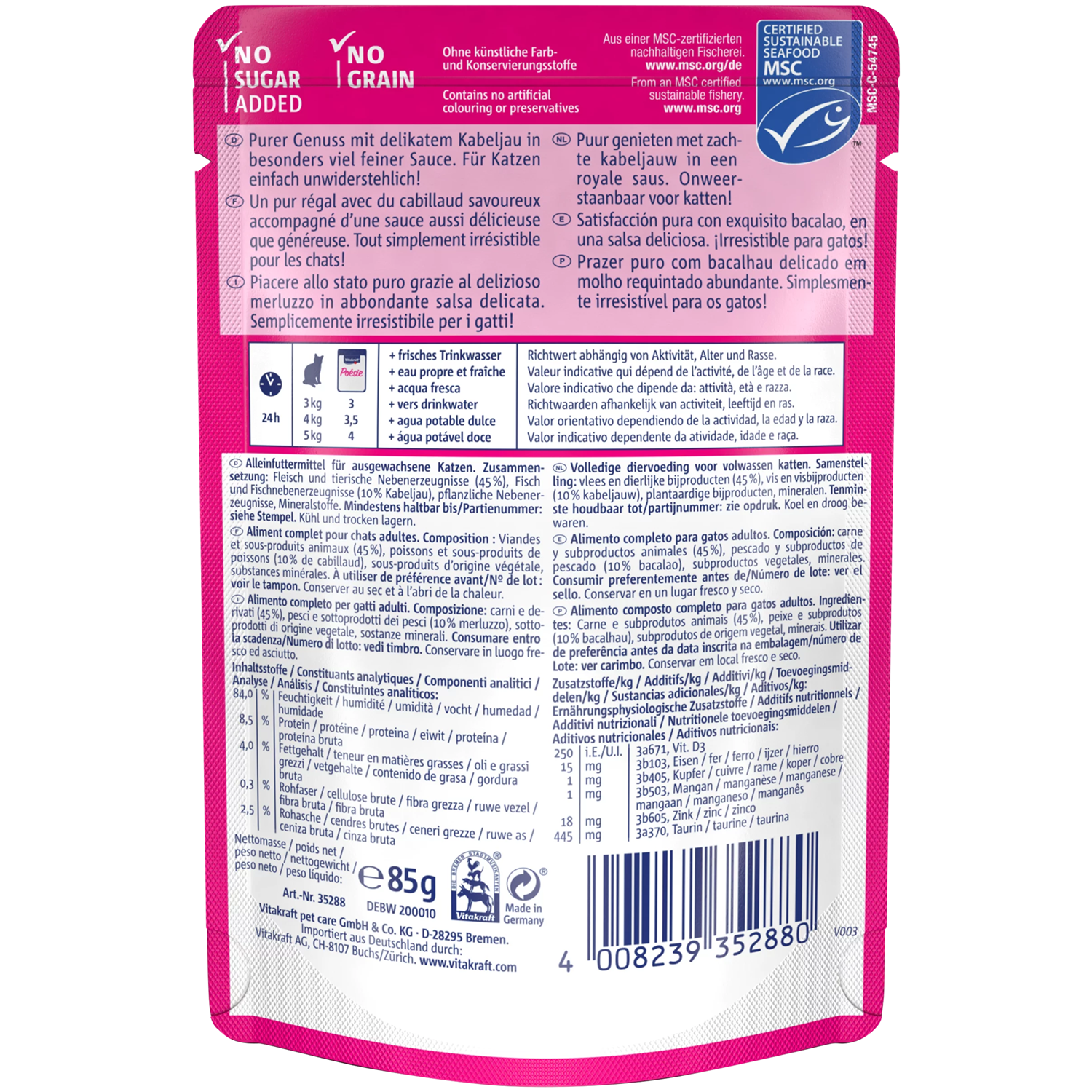 Vitakraft Poésie Délice Cat Wet Food - Codfish in sauce - Shaking Tails