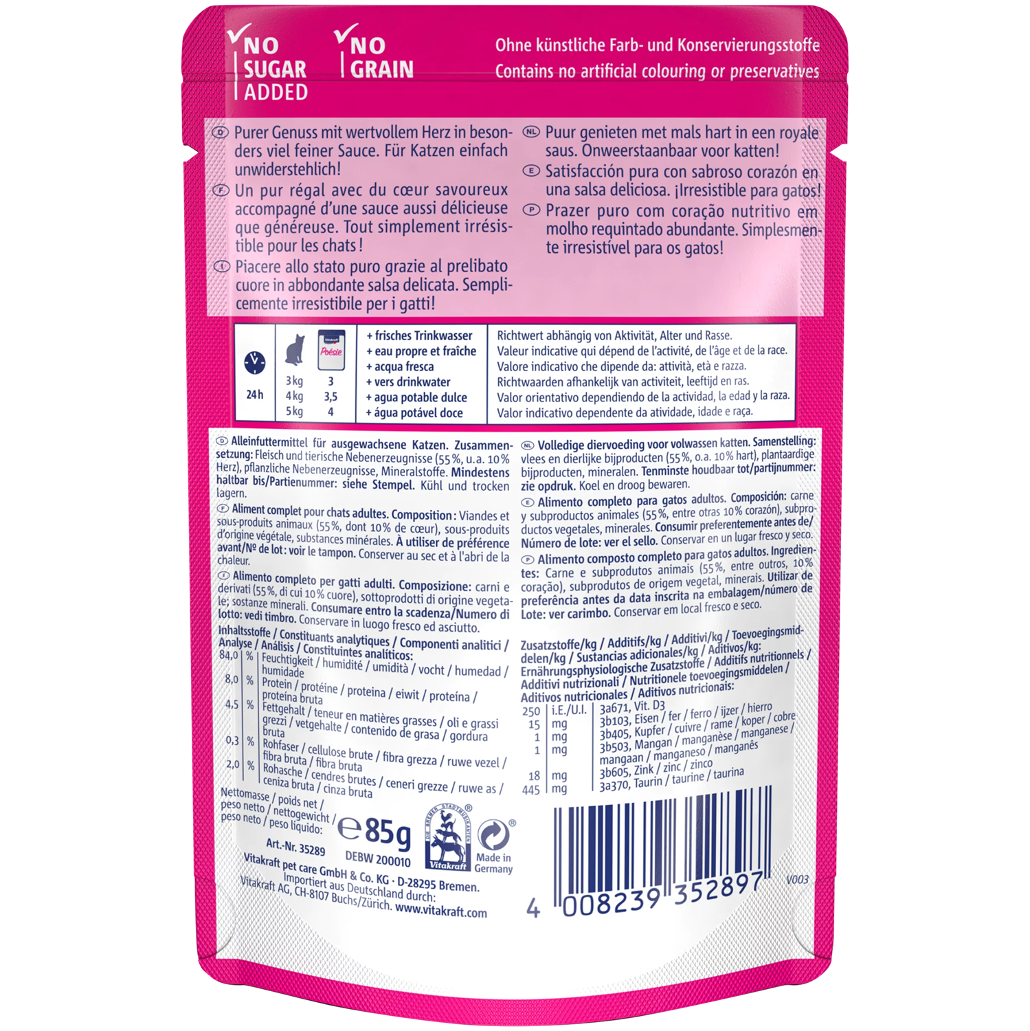 Vitakraft Poésie Délice Cat Wet Food - Heart in sauce - Shaking Tails