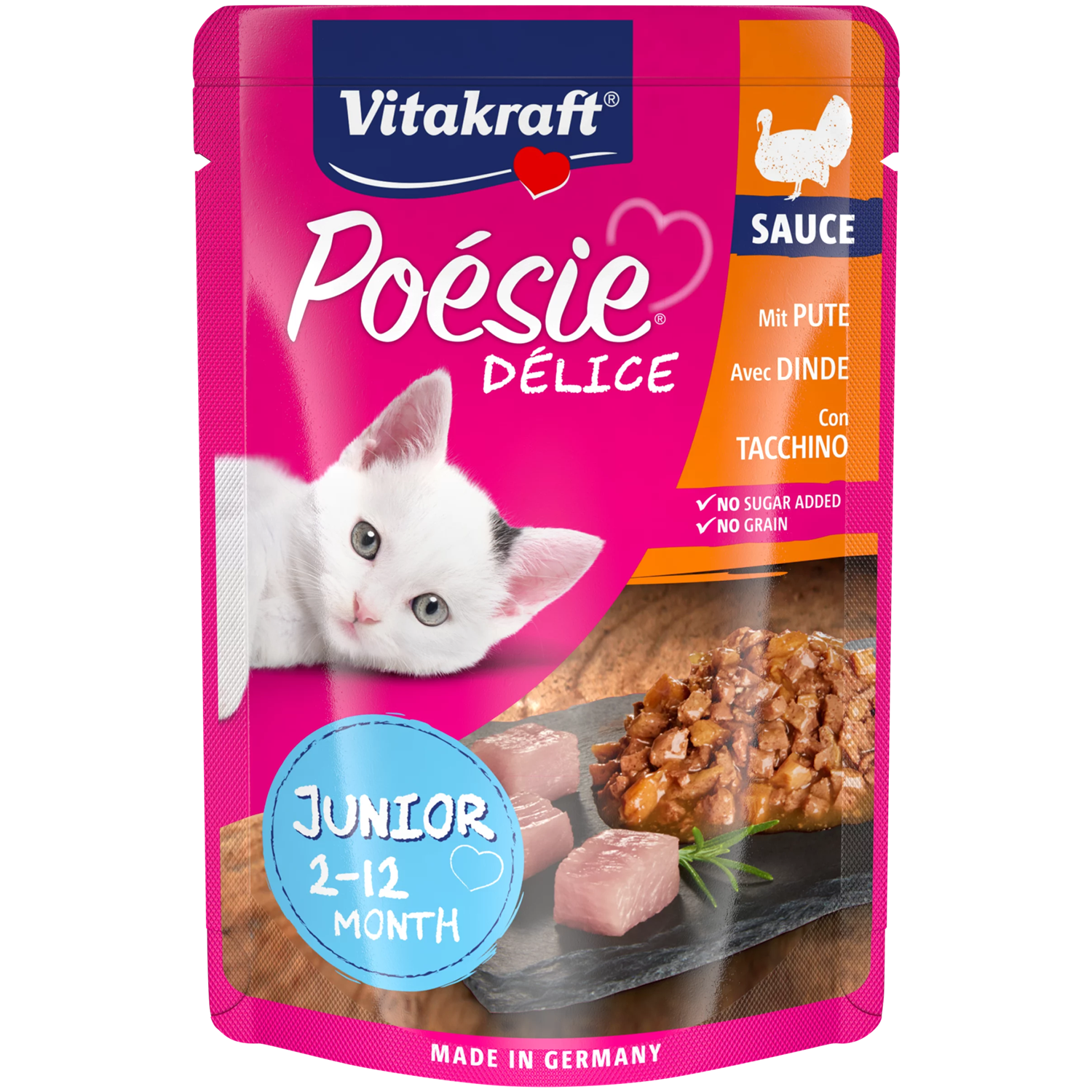 Vitakraft Poésie Délice Junior Cat Wet Food - Turkey breast - Shaking Tails