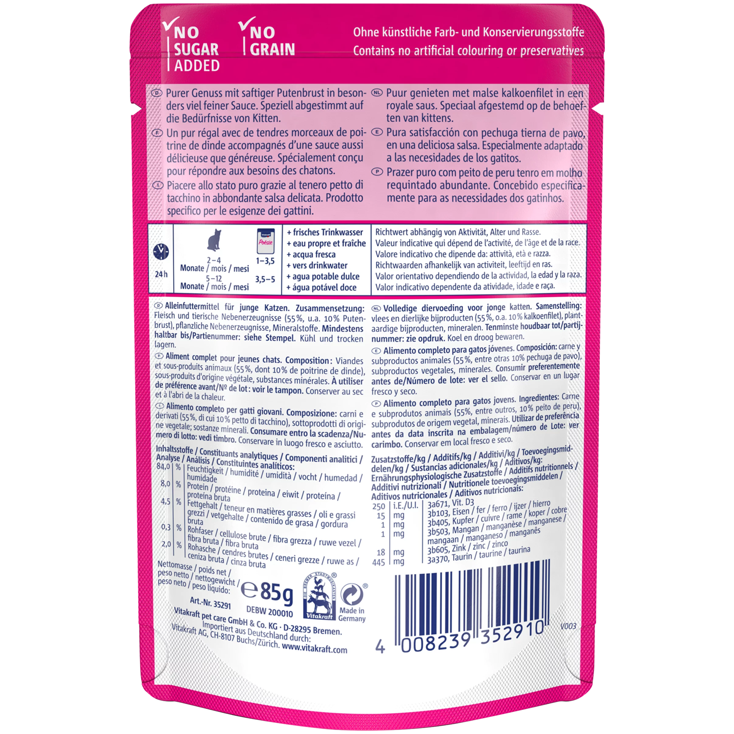 Vitakraft Poésie Délice Junior Cat Wet Food - Turkey breast - Shaking Tails