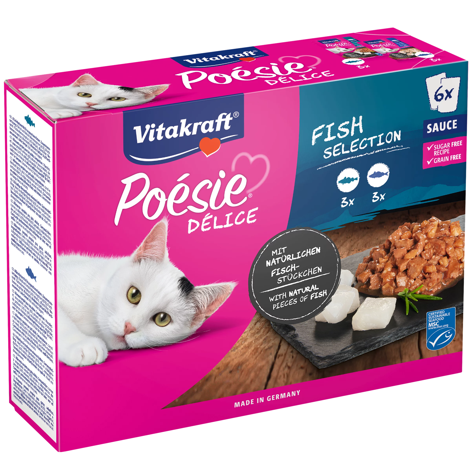 Vitakraft Poésie Délice in sauce Multipack Cat Wet Food - Fish - Shaking Tails