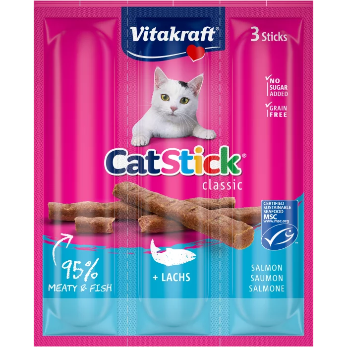 Vitakraft Cat Stick Mini - Salmon & Trout - Shaking Tails