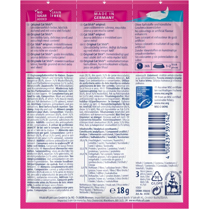 Vitakraft Cat Stick Mini - Salmon & Trout - Shaking Tails