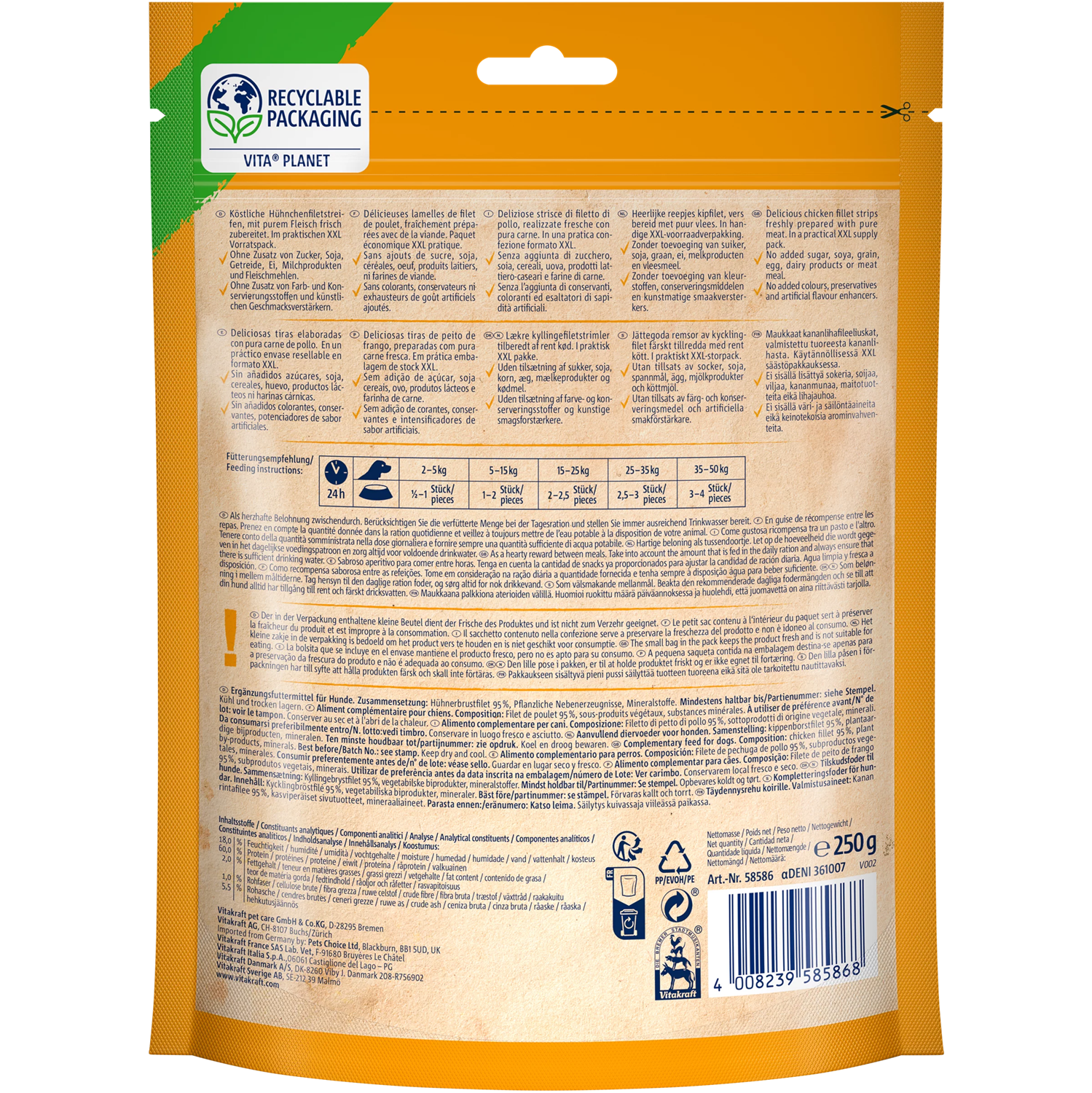 Vitakraft FILETS Dog Treat - Chicken fillet - Shaking Tails