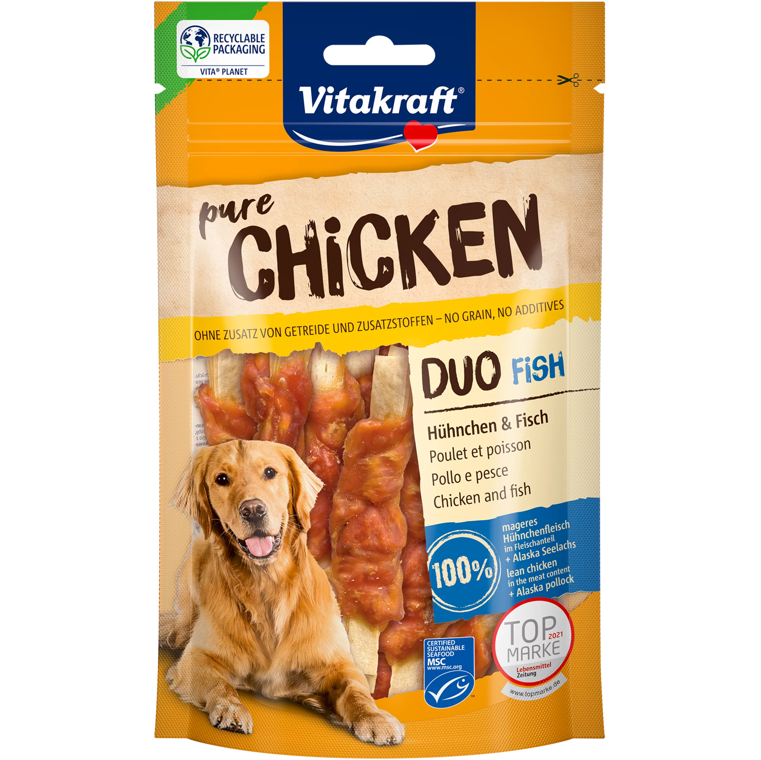 Vitakraft DUO Chicken & Fish Dog Treat - Shaking Tails