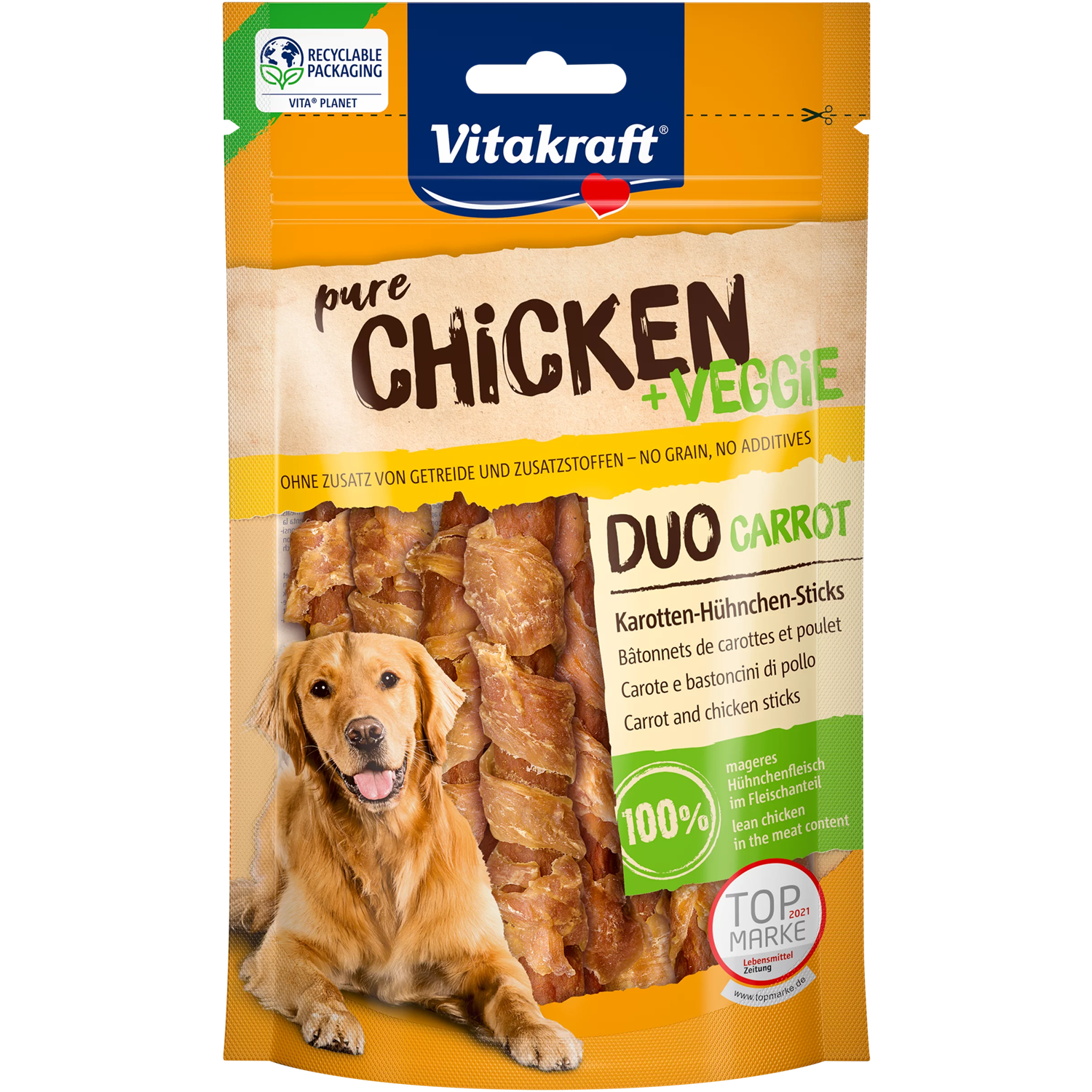 Vitakraft DUO Carrot & Chicken Sticks Dog Treat - Shaking Tails