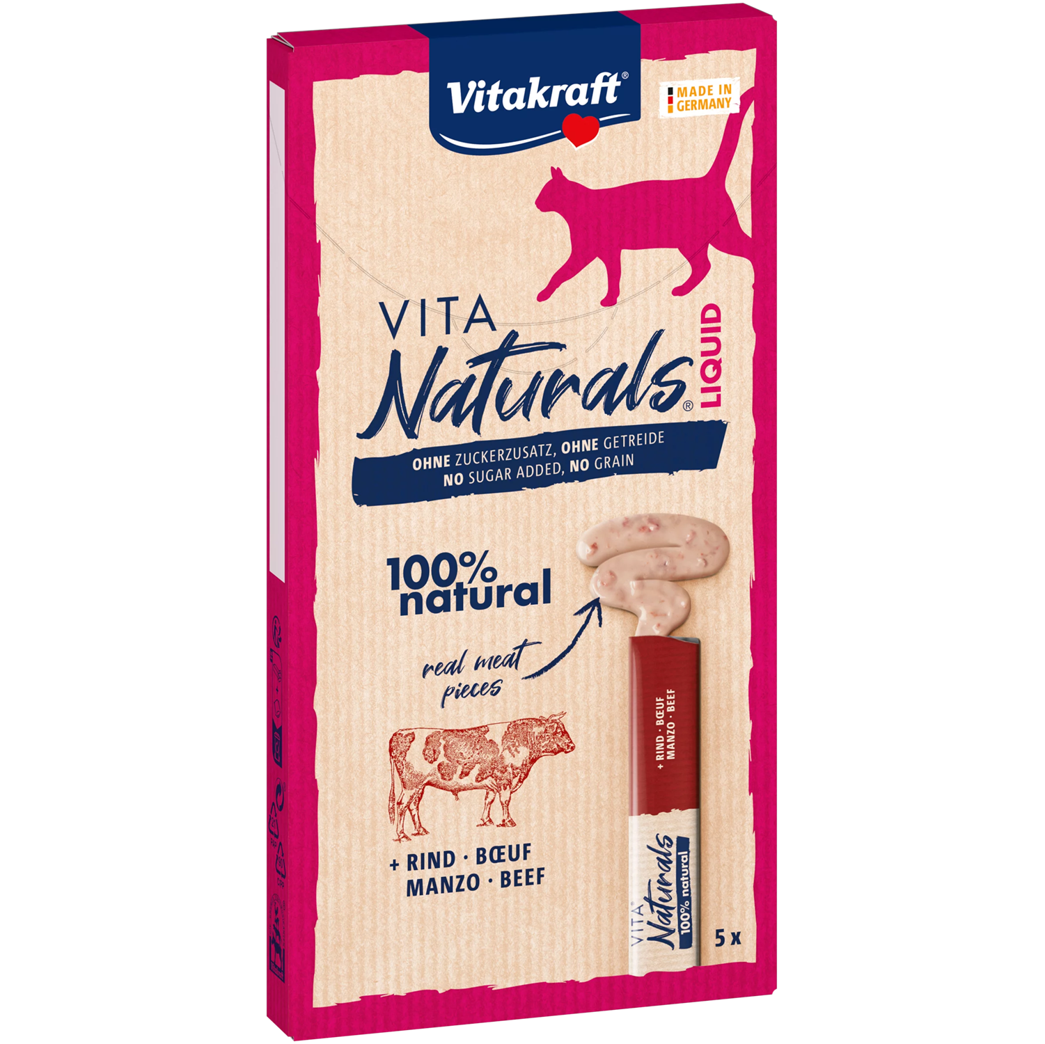 Vitakraft Vita Naturals Liquid Cat Snack - Beef - Shaking Tails