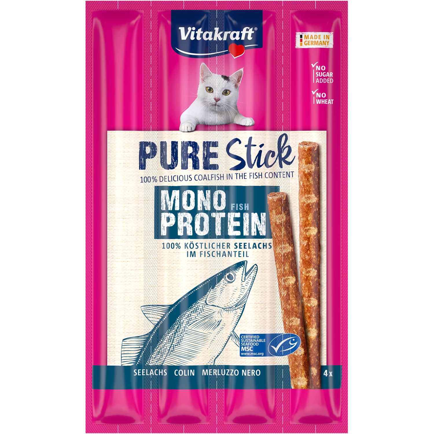 Vitakraft Pure Stick Cat Snack - Pollock - Shaking Tails