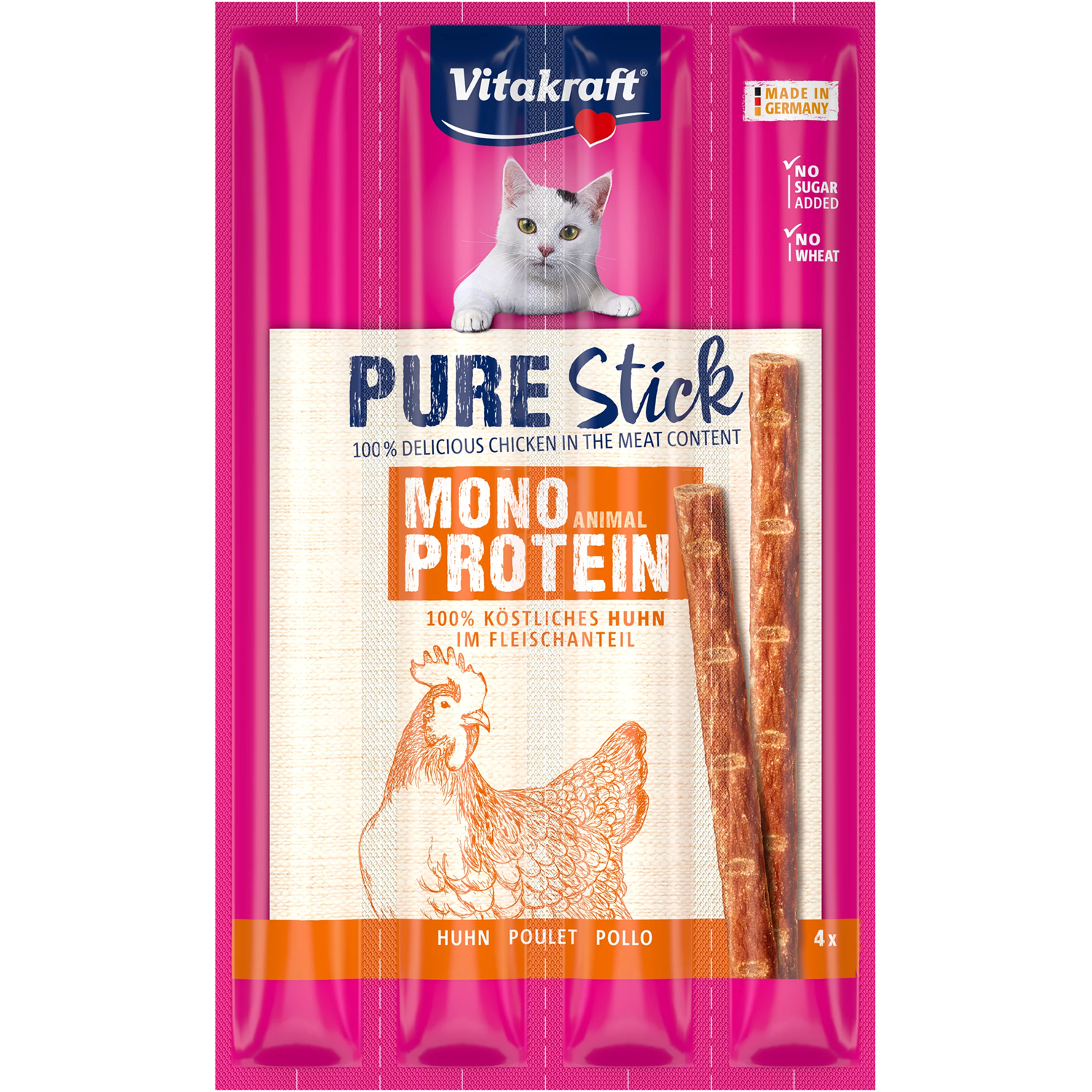 Vitakraft Pure Stick Cat Snack - Chicken - Shaking Tails