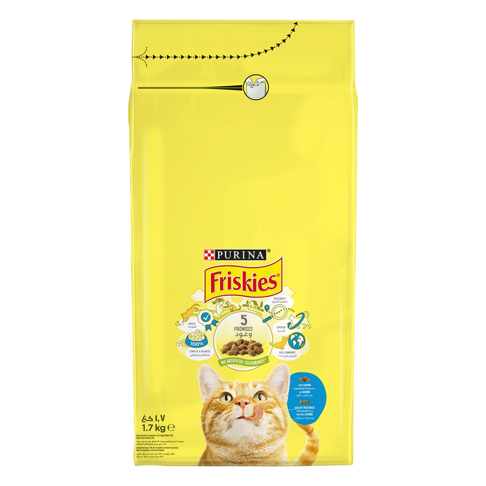 Purina FRISKIES with Salmon & Vegetables Dry Cat Food - Shaking Tails