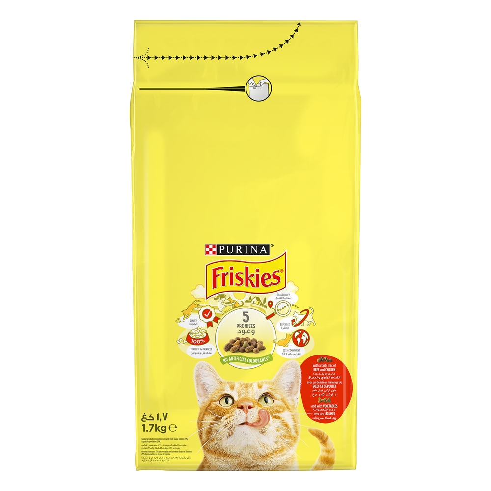 Purina FRISKIES with Beef & Vegetables Dry Cat Food - Shaking Tails