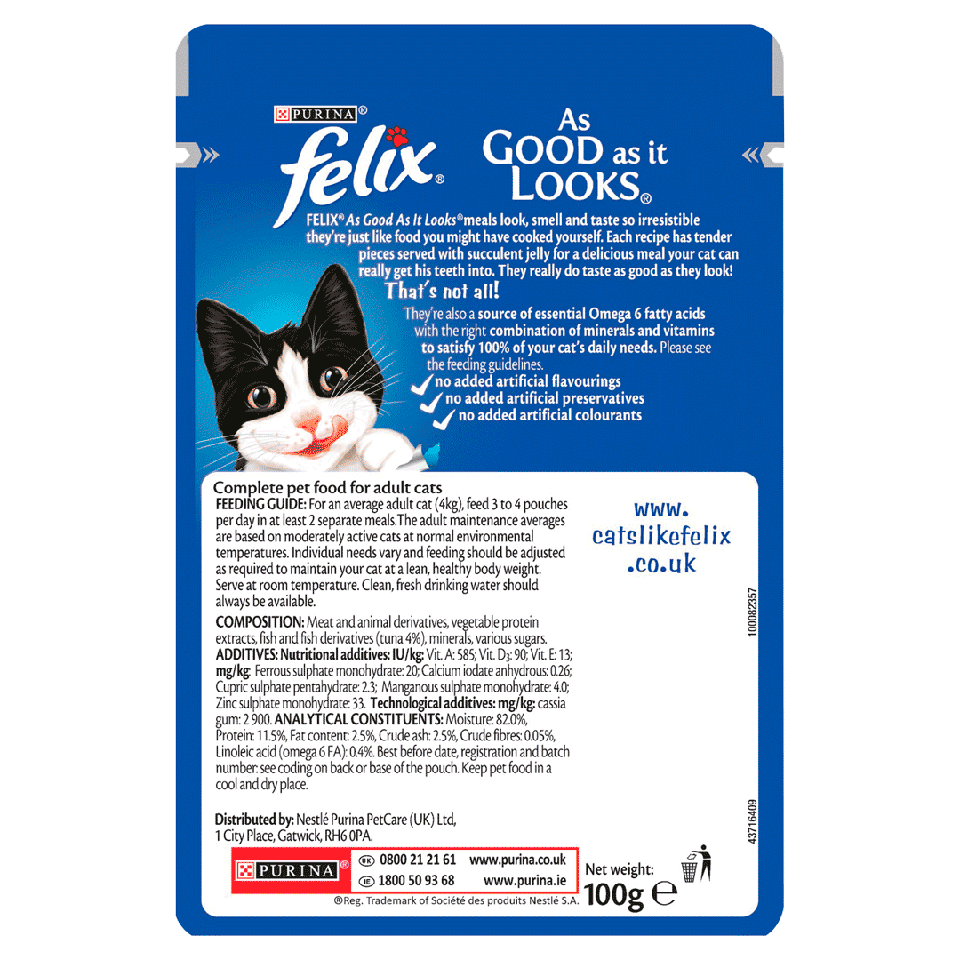 Purina FELIX As Good As it Looks Tuna in Jelly Wet Cat Food - Shaking Tails