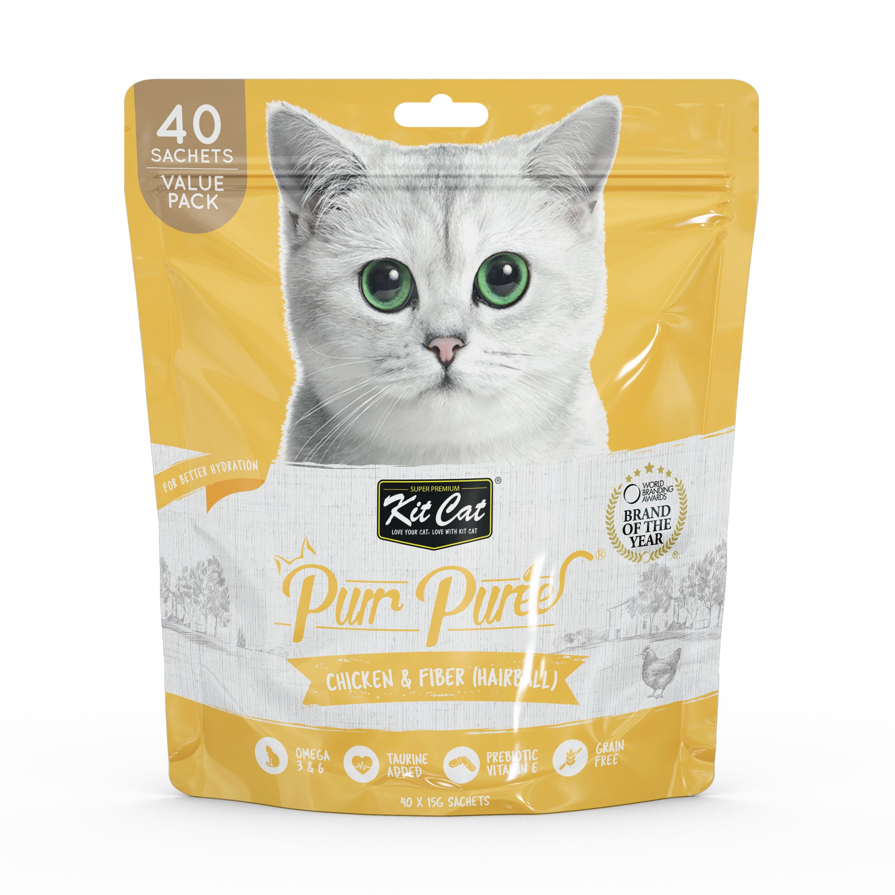 Kit Cat Purr Puree Value Pack – Chicken & Fiber Hairball - Shaking Tails