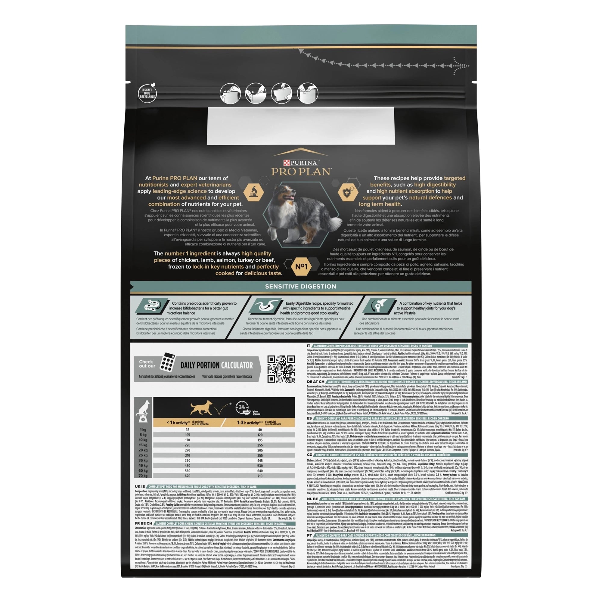 Purina Pro Plan - Medium Adult Sensitive Digestion Dog Dry Food - Lamb