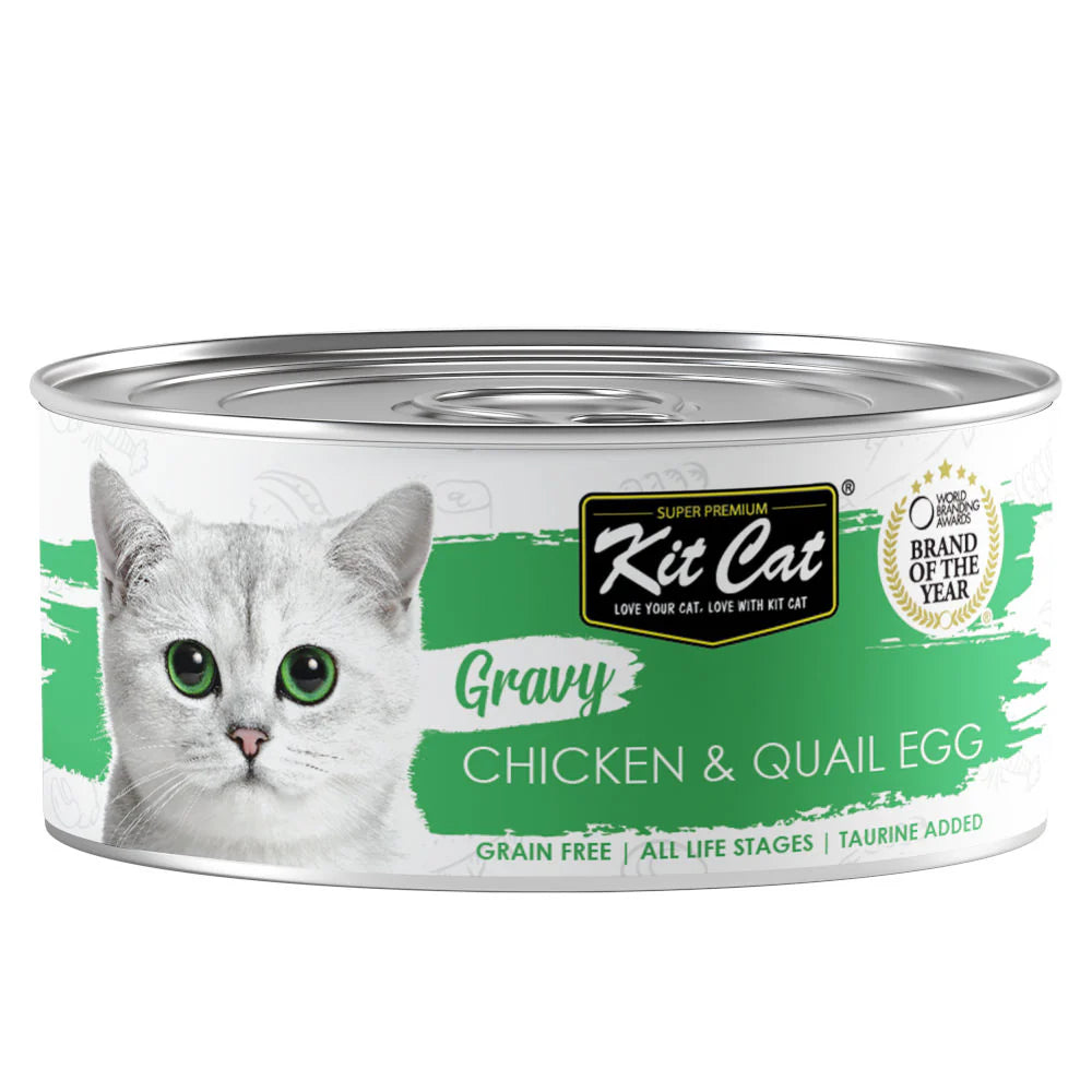 Kit Cat Gravy Canned Food - Chicken & Quail Egg - Shaking Tails