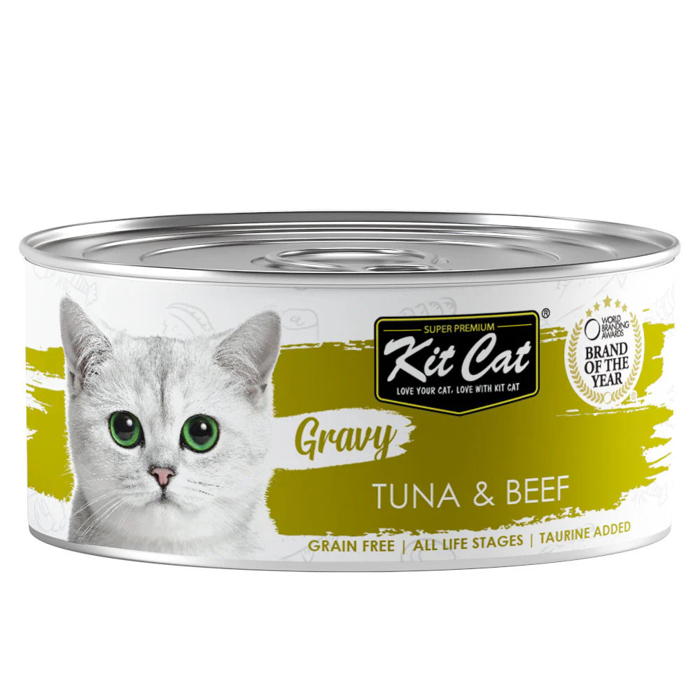 Kit Cat Gravy Canned Food - Tuna & Beef - Shaking Tails