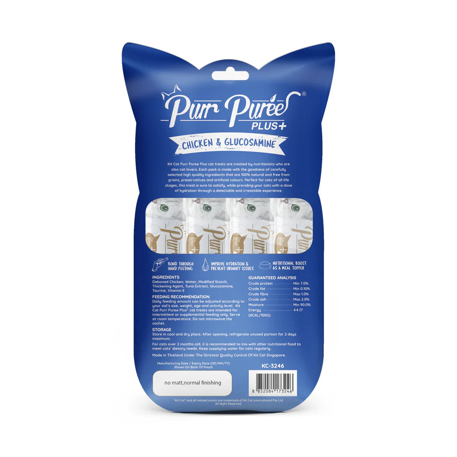 Kit Cat Purr Puree Plus+ Chicken & Glucosamine (Joint Care) - Shaking Tails