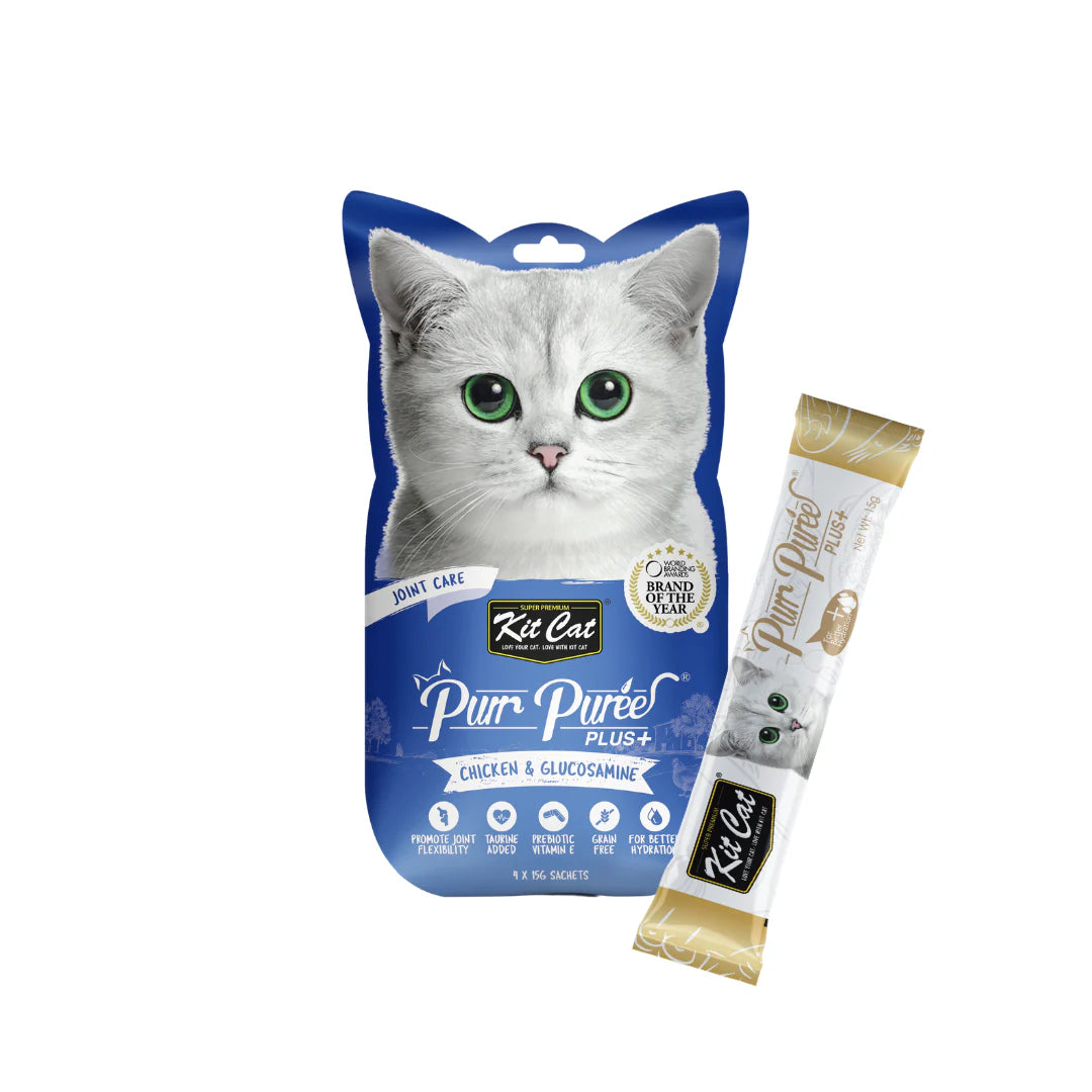 Kit Cat Purr Puree Plus+ Chicken & Glucosamine (Joint Care) - Shaking Tails