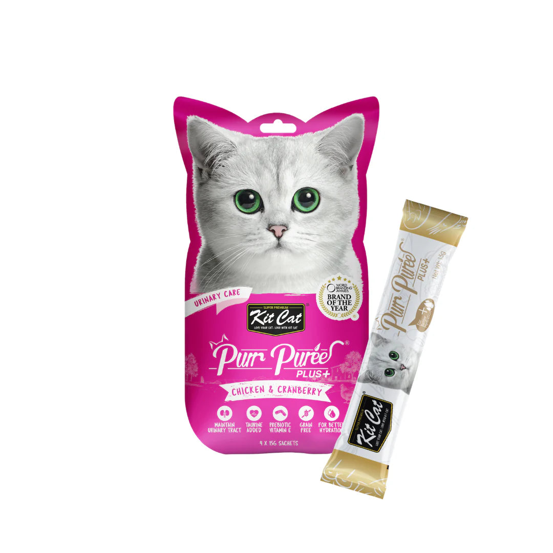 Kit Cat Purr Puree Plus+ Chicken & Cranberry (Urinary Care) - Shaking Tails