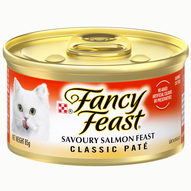 Purina FANCY FEAST Classic Pate Savoury Salmon Feast Gourmet Cat Food - Shaking Tails