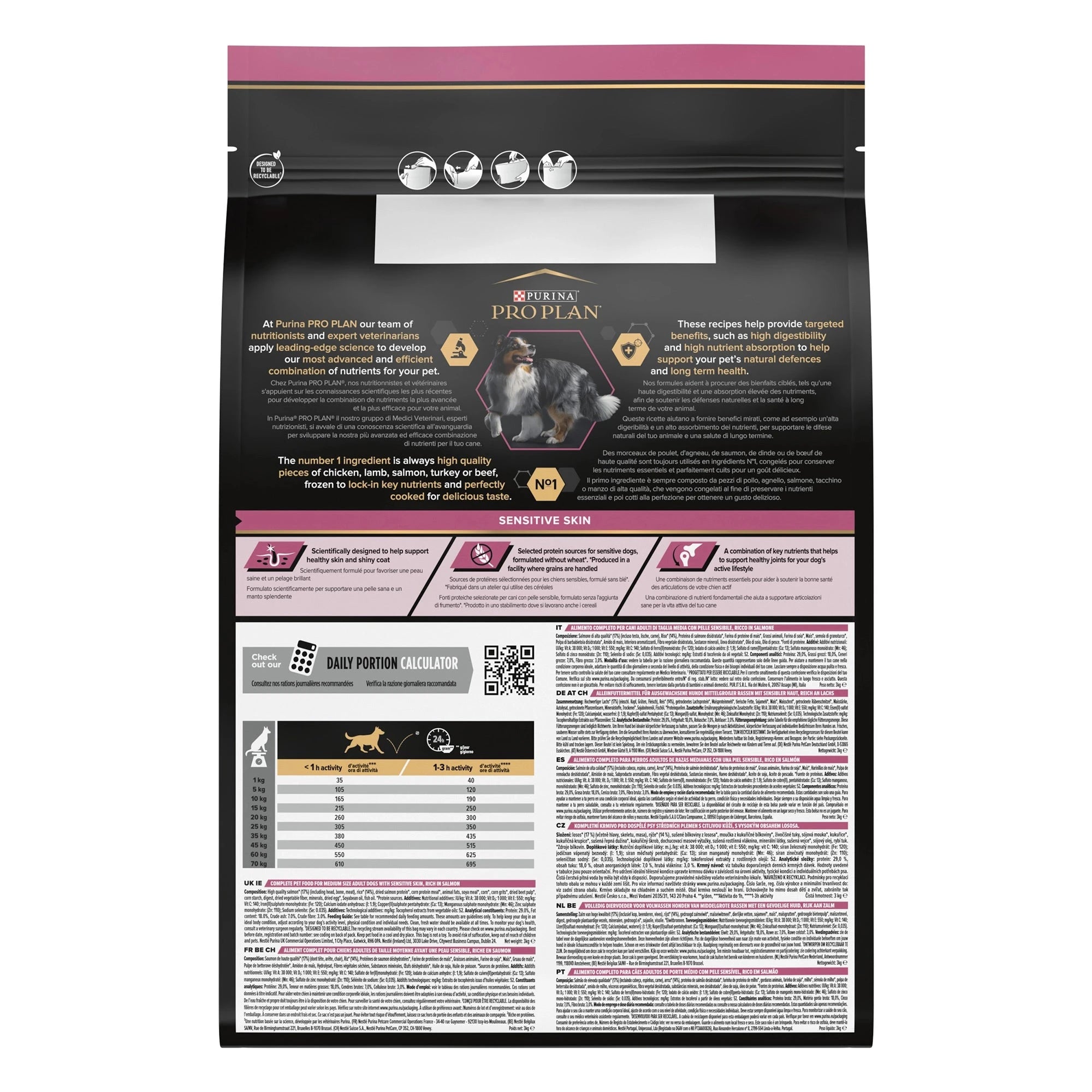 Purina Pro Plan - Medium Adult -Sensitive Skin Dog Dry Food - Salmon