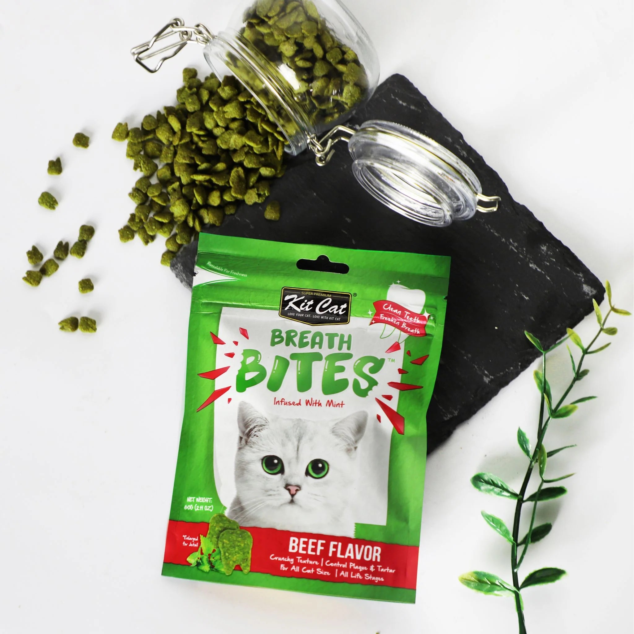 Kit Cat Breath Bites Beef Cat Dental Treats - Shaking Tails