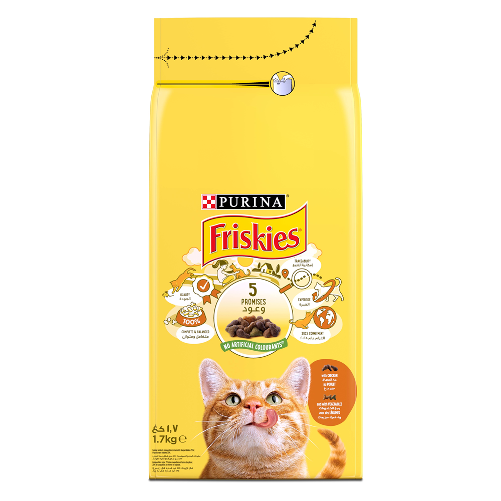 Purina FRISKIES with Chicken & Vegetables Dry Cat Food - Shaking Tails