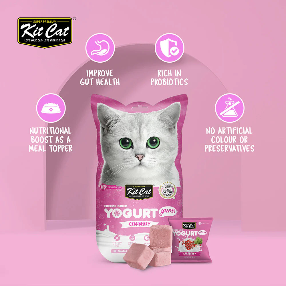Kit Cat Freeze Dried Yogurt Yums Cranberry - Shaking Tails