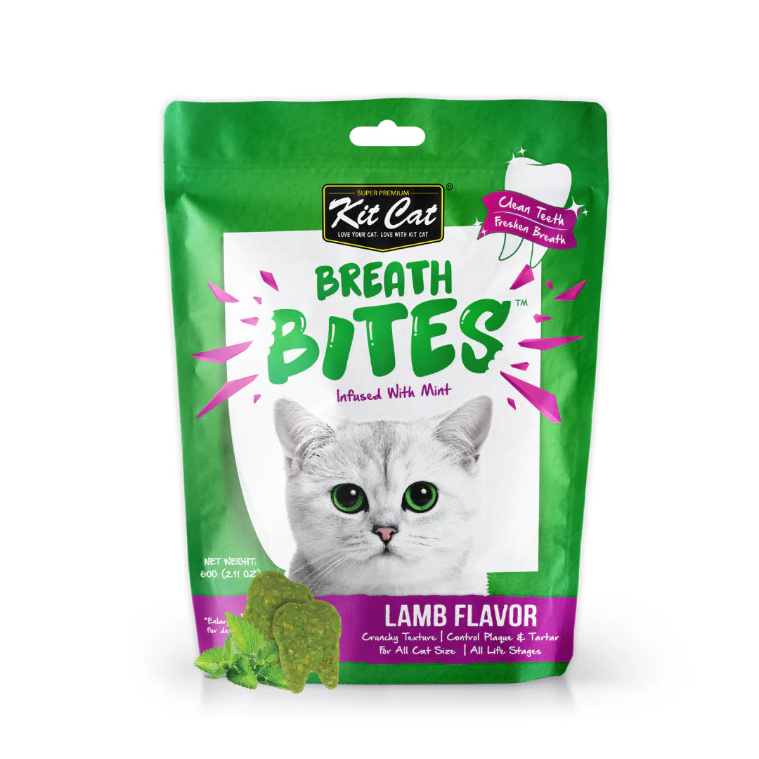 Kit Cat Breath Bites Lamb Cat Dental Treats - Shaking Tails