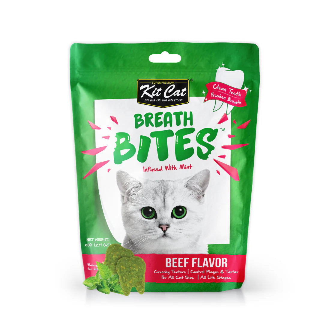 Kit Cat Breath Bites Beef Cat Dental Treats - Shaking Tails