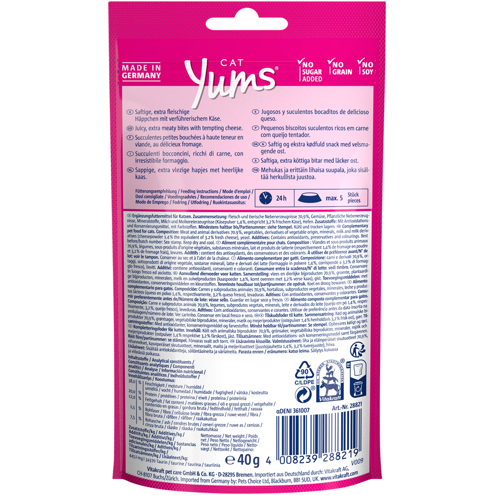Vitakraft Cat Yums Snack - Cheese - Shaking Tails