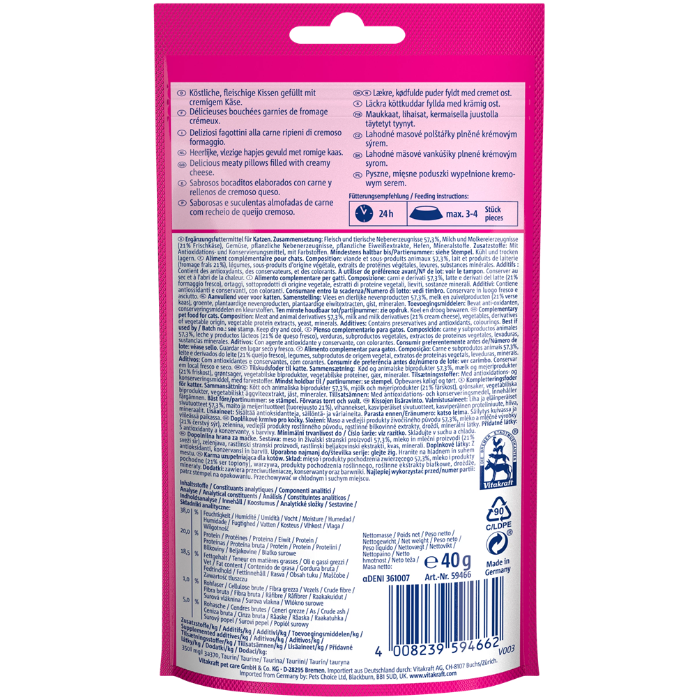 Vitakraft Choupette Cat Snack - Cheese - Shaking Tails