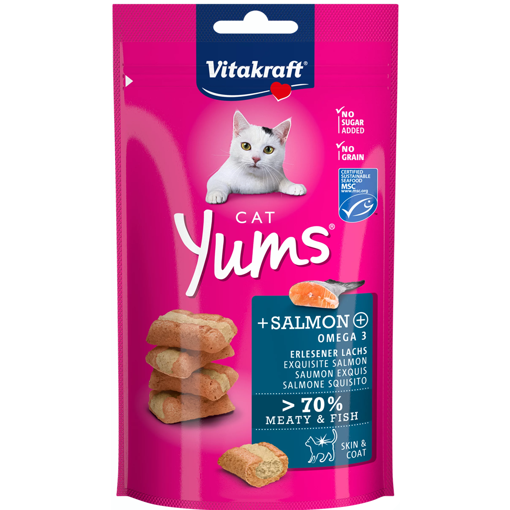 Vitakraft Cat Yums Snack - Salmon & Omega 3 - Shaking Tails